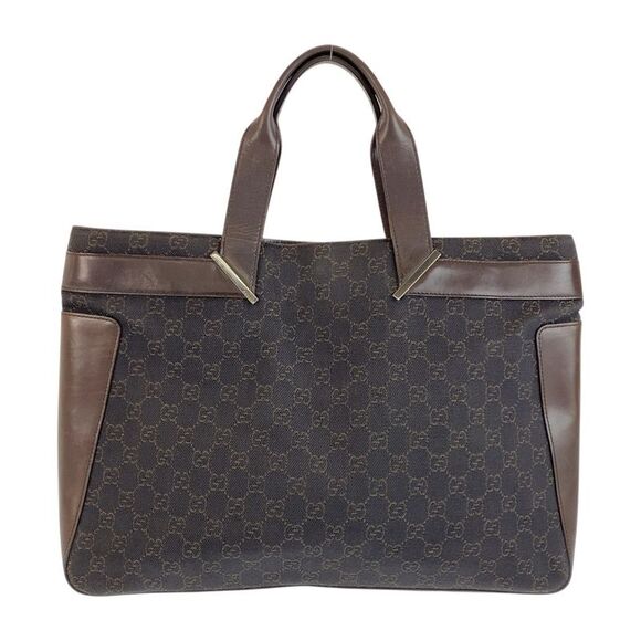 Gucci GG Canvas Leather Tote Bag